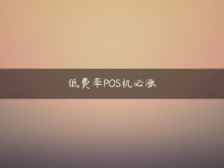 低费率POS机必涨