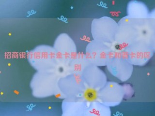 招商银行信用卡金卡是什么？金卡和普卡的区别