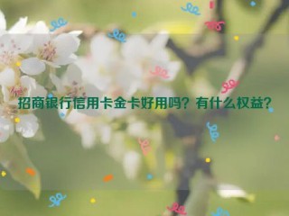 招商银行信用卡金卡好用吗？有什么权益？