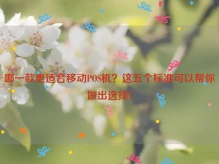 哪一款更适合移动POS机？这五个标准可以帮你做出选择！