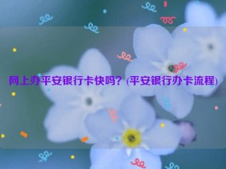 网上办平安银行卡快吗？(平安银行办卡流程)