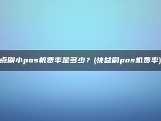 浏览POSS小型机的费用是多少？(快易毛刷POS机率)