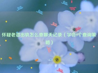 怀疑老婆出轨怎么查聊天记录（学会9个查询策略）