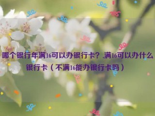 哪个银行年满16可以办银行卡？,满16可以办什么银行卡（不满16能办银行卡吗） 