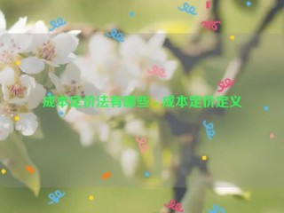 成本定价法有哪些 - 成本定价定义