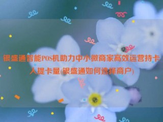 银盛通智能POS机助力中小微商家高效运营持卡人提卡量(银盛通如何选择商户)