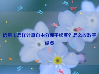 信用卡怎样计算自由分期手续费？怎么收取手续费