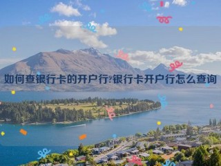 如何查银行卡的开户行?银行卡开户行怎么查询