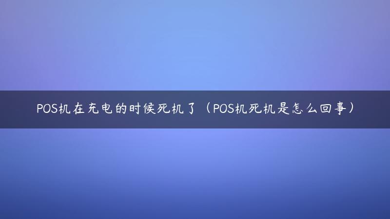 POS机在充电的时候死机了（POS机死机是怎么回事）