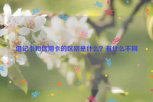 借记卡和信用卡的区别是什么？有什么不同