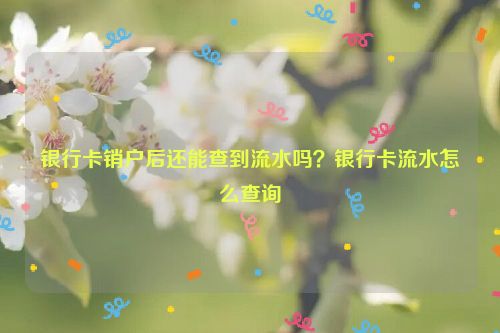 银行卡销户后还能查到流水吗？银行卡流水怎么查询