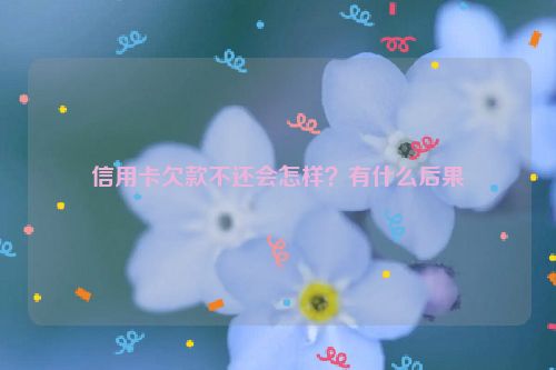 信用卡欠款不还会怎样？有什么后果