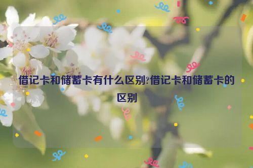 借记卡和储蓄卡有什么区别?借记卡和储蓄卡的区别