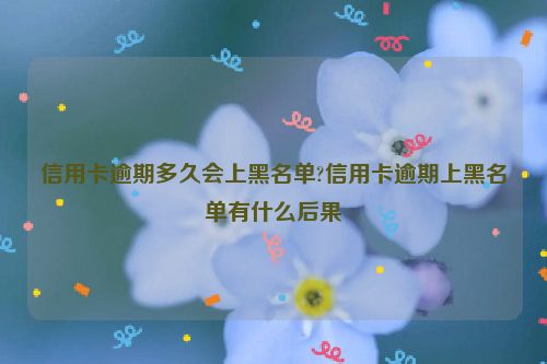 信用卡逾期多久会上黑名单?信用卡逾期上黑名单有什么后果