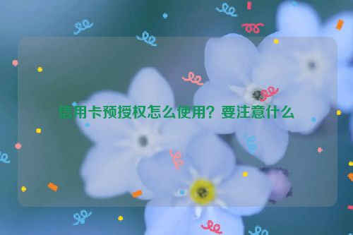 信用卡预授权怎么使用？要注意什么