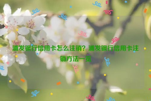 浦发银行信用卡怎么注销？浦发银行信用卡注销方法一览