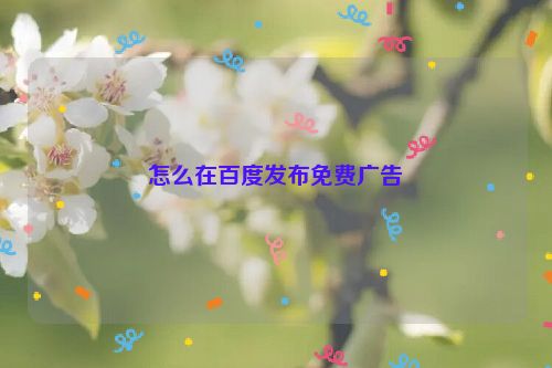 怎么在百度发布免费广告